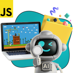 Язык программирования JavaScript + AI. Проектное обучение + геймификация + AI-помощники - КИБЕРшкола программирования для детей, компьютерные курсы для школьников, начинающих и подростков - KIBERone г. Сибай